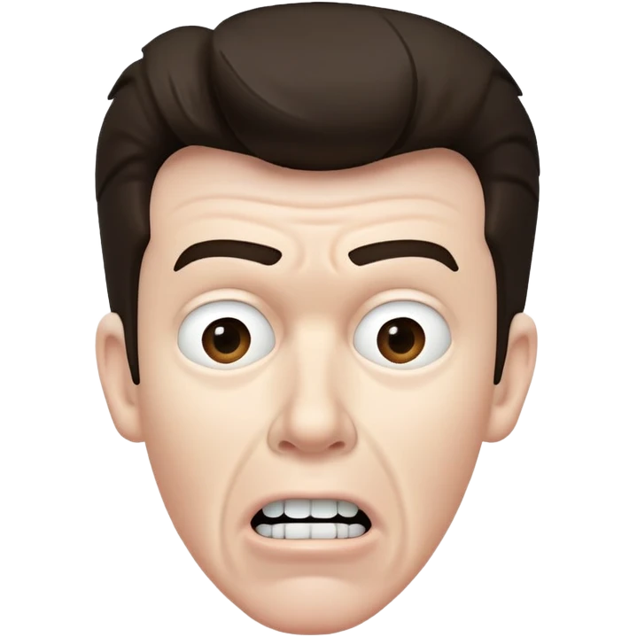Very Wide Rick Astley with a kinda worried face but his upper teeth are sticking out and he is very white and you could barely see parts of him emoji