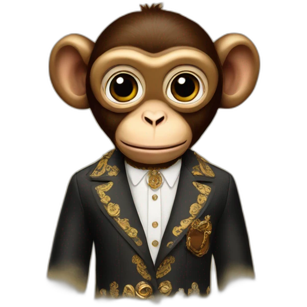 monkey with dolce & Gabbana clothing emoji