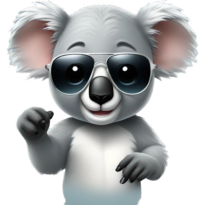 koala pointing sunglasses emoji