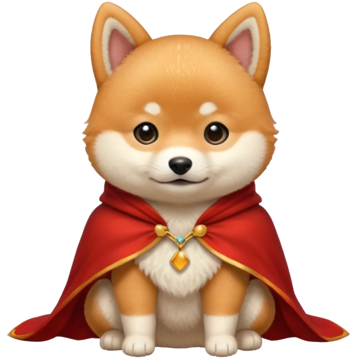 baby shiba dog, in magic red cloak emoji