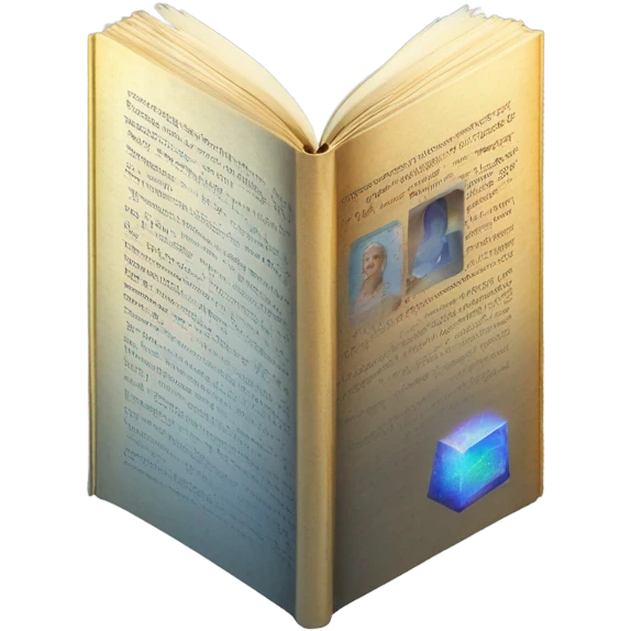 A book (El Progreso newspaper) morphing into a holographic screen, symbolizing historical knowledge evolving into futuristic AI-driven innovation. emoji