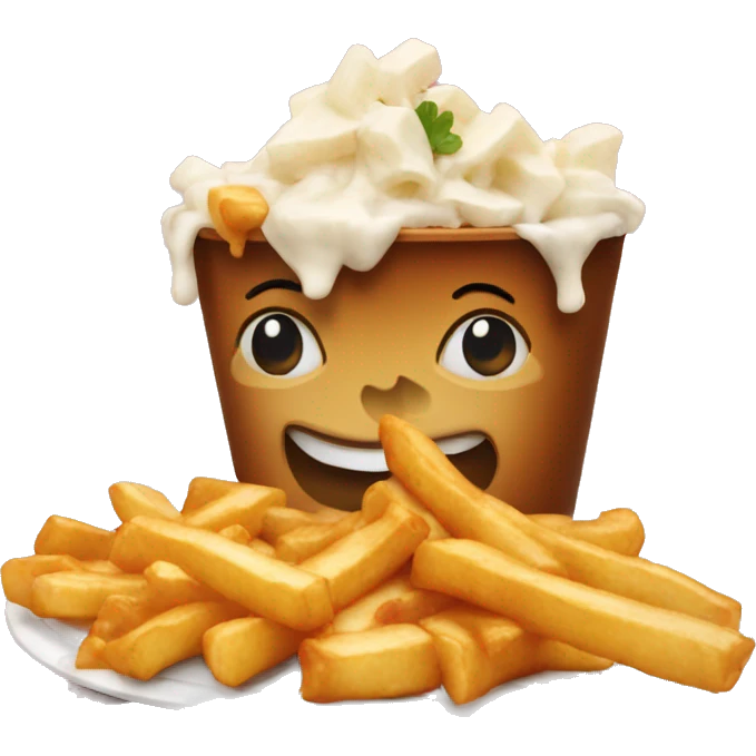 Poitine eating a poutine emoji