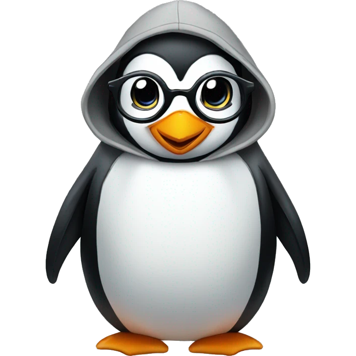 PENGUIN IN HOODIE AND GLASSES emoji