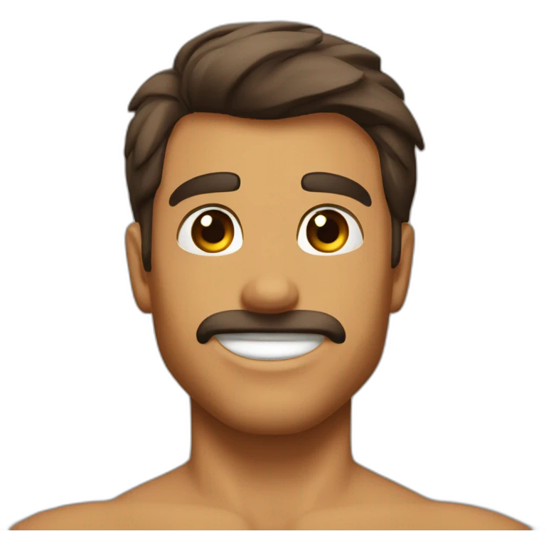 Corp musclé yeux marron cheuveux maron  emoji