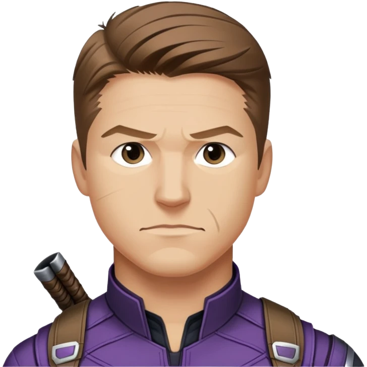hawkeye clint barton portrait marvel, brown hair from captain america: civil war emoji