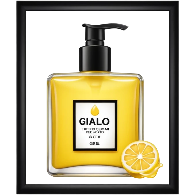 Set giallo contente un profumo una crema corpo e un bagno doggia  emoji