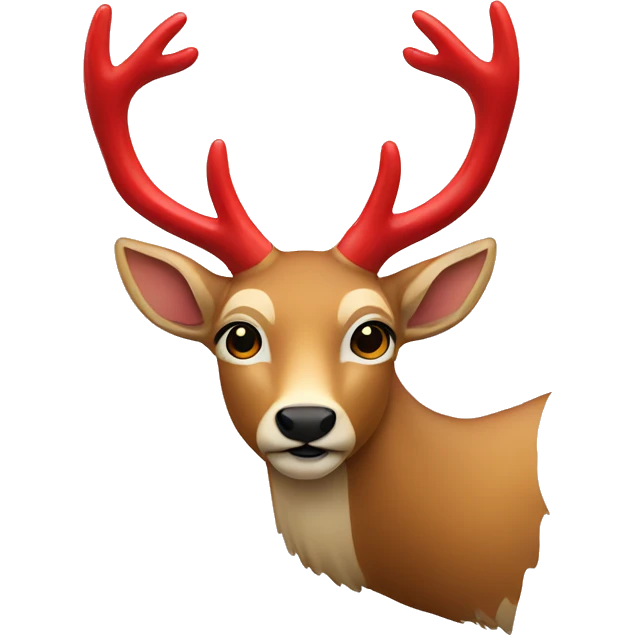 A deer with red horns emoji