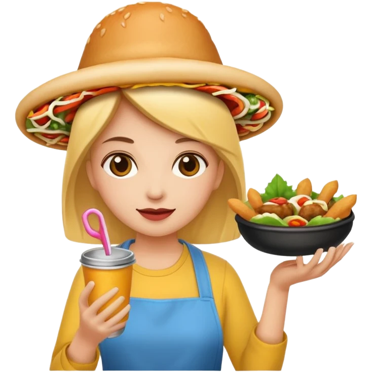 woman holding street food emoji
