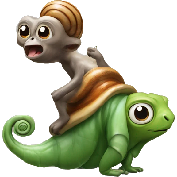 Snail and monkey chimera emoji
