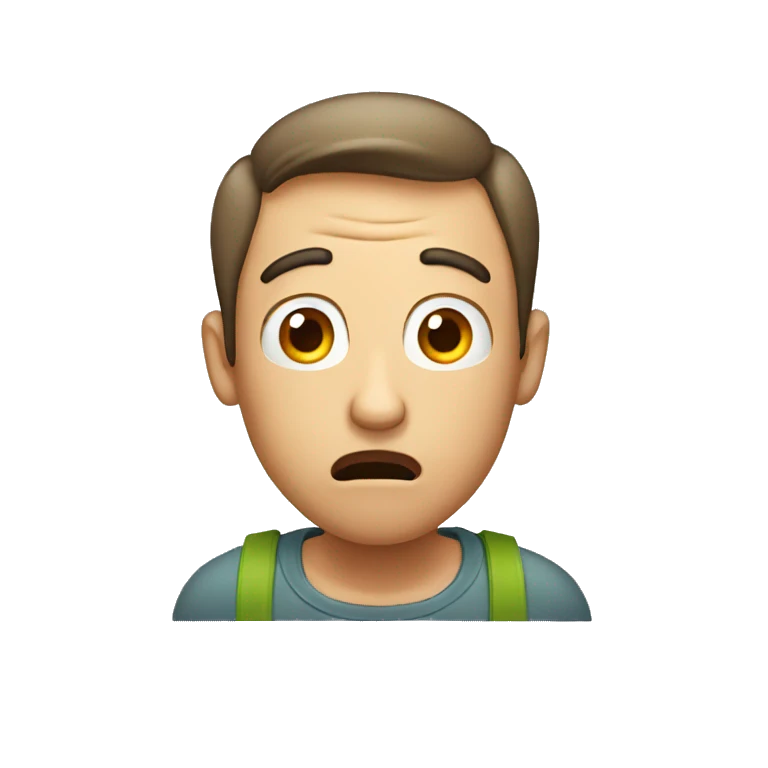 A shocked man holding his head emoji