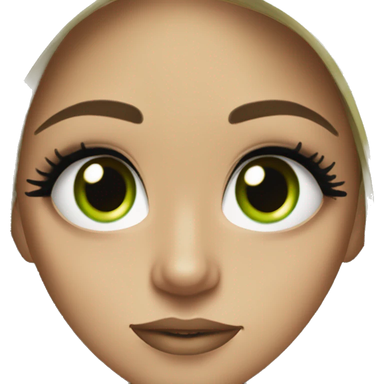 Brunette pretty girl with green eyes & a septum piecing & big eyelashes  emoji