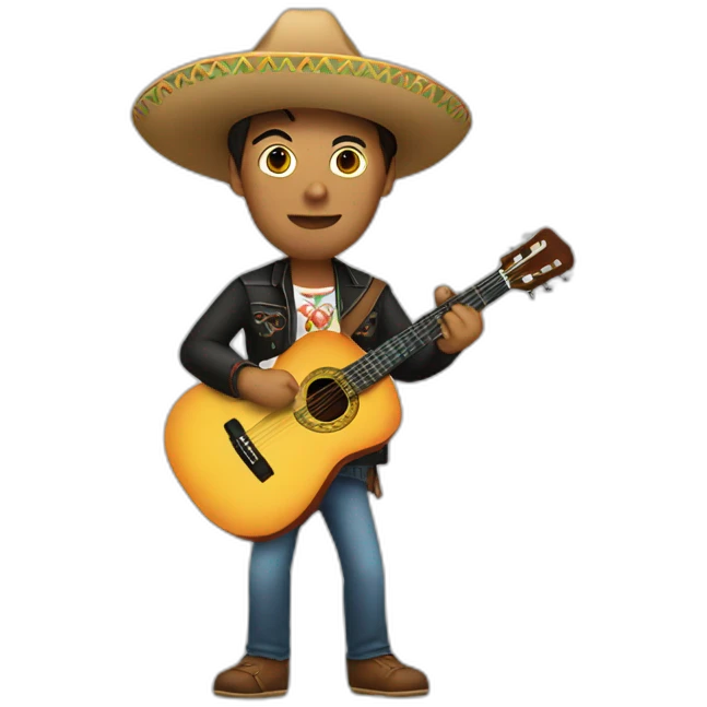 a Mexican with a guitar emoji