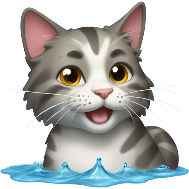 swimming cat  emoji