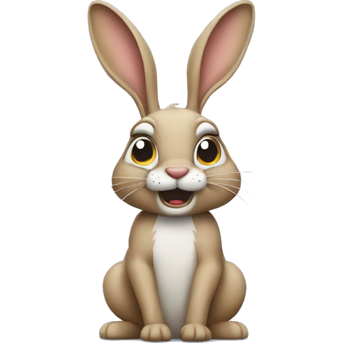 create a nestle hare who waits angrily. emoji