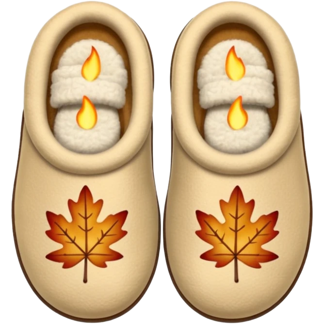 cozy beige autumn slippers emoji