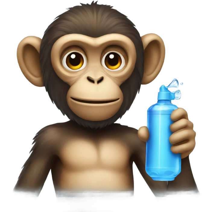 A monkey holding a water gun emoji