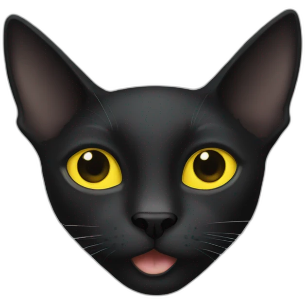 Black cat yellow eyes  emoji