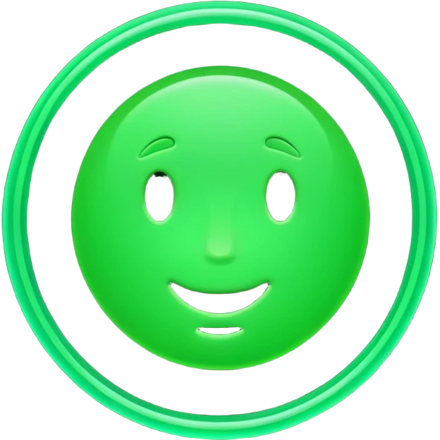 green neon light emoji