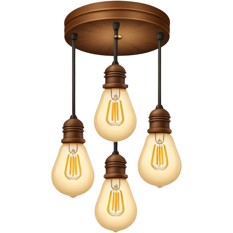 ceiling lamp 3 bulbs wooden emoji