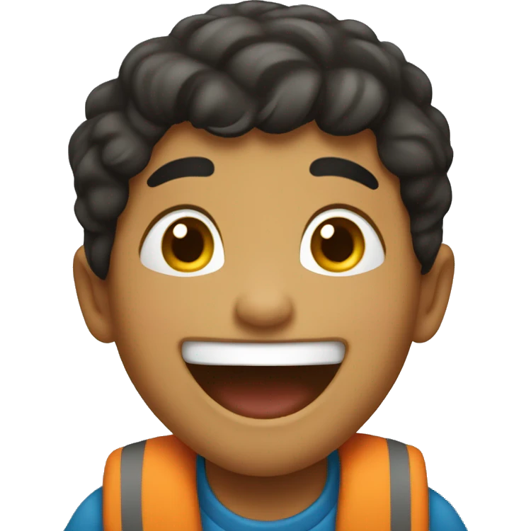 Little Hispanic boy laughing emoji