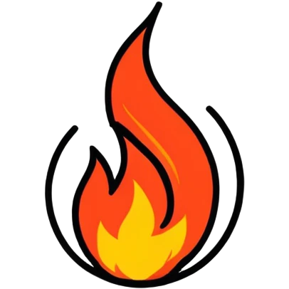 fire, cartoonish sticker style emoji