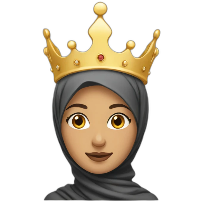 Fair Hijabi with crown emoji