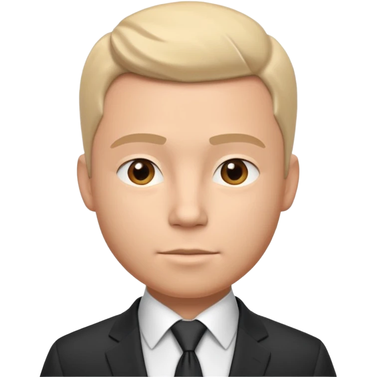business man portrait, head and shoulders only, wearing a formal suit and tie, confident professional expression, modern corporate vibe, 3D cartoon, mobile game icon style, clean background, no text, no watermark emoji