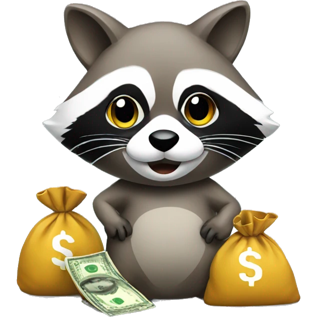 raccoon with money bag emoji