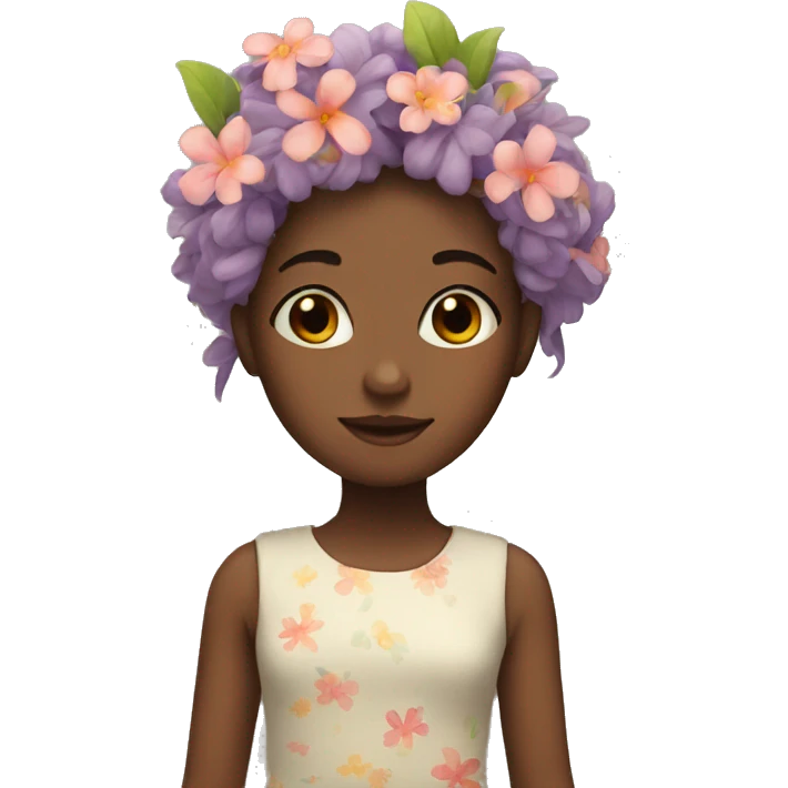Girl with flowers on hair emoji