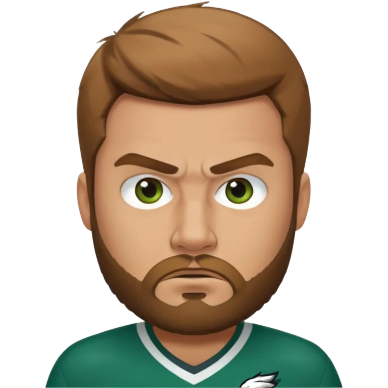 Angry eagles fan male with short light brown hair and beard emoji