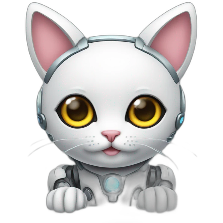 cute robot with cat horns emoji