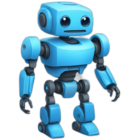 cute small blue robot with small body emoji