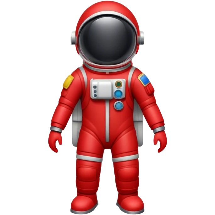 Red astronaut small no face no arms cartoony emoji