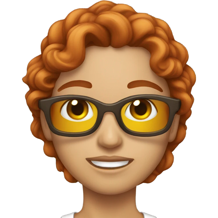 Ruiva com óculos emoji