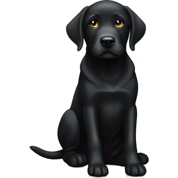 Black with white Labrador emoji