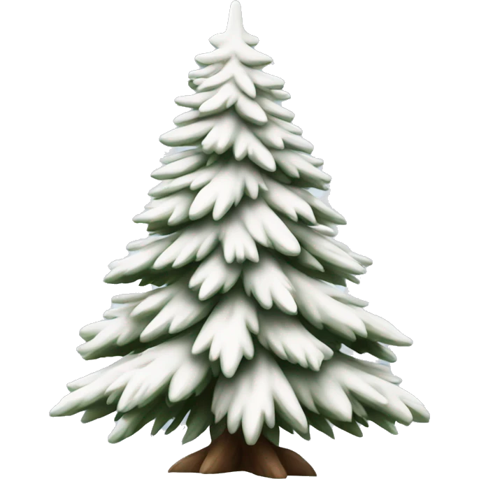  actual white fir christmas tree isolated.  emoji