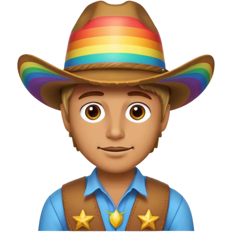 Cowboy with rainbow hat emoji