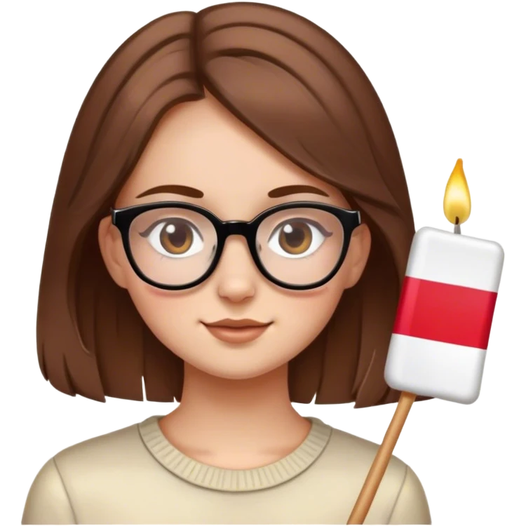 A Polish girl with brown hair and glasses celebrates her 16th birthday emoji
