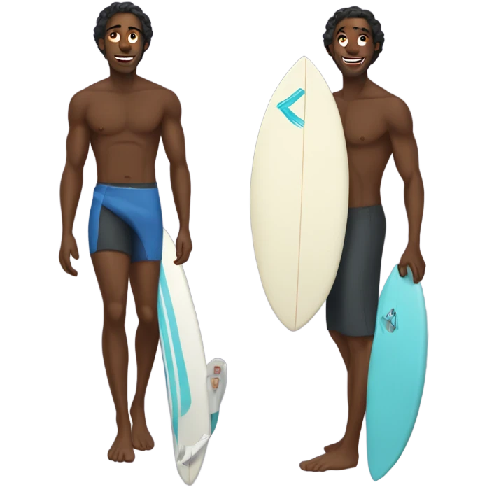 Black husband surfer emoji