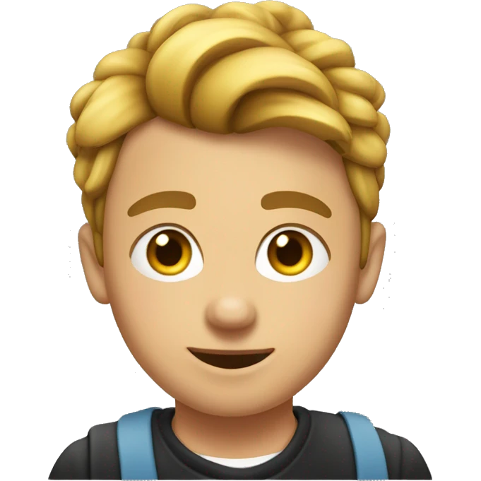 Un garçon avec chignon et une cigarette emoji
