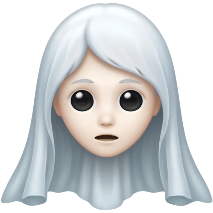 ghost with 3 hairs emoji