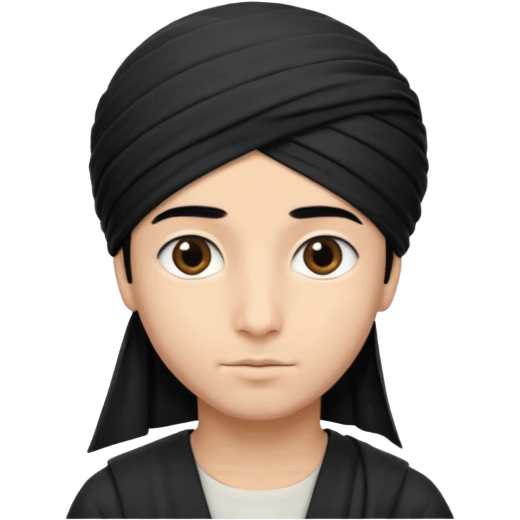 Emoji de un chico con turbante árabe que el chico sea de color piel clara y que tenga cabello negro y de fondo blanco emoji