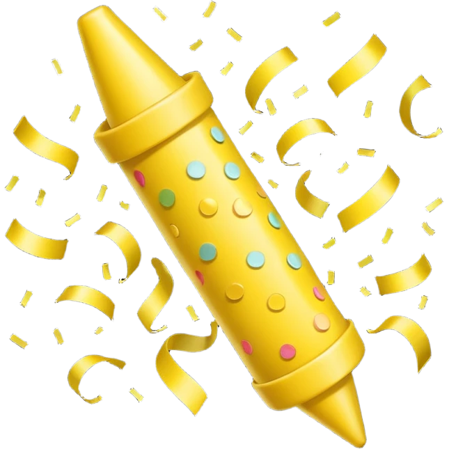 party popper emoji lemon yellow color emoji