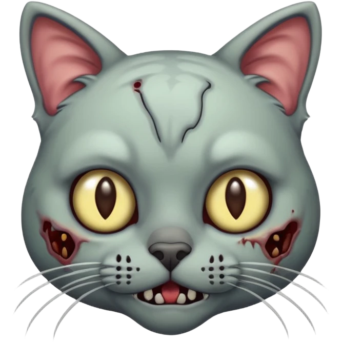 a zombie cat, still cute emoji