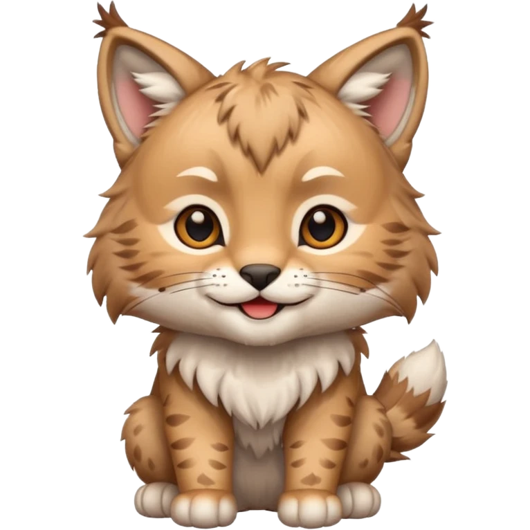 Chibi Sticker lynx happy emoji