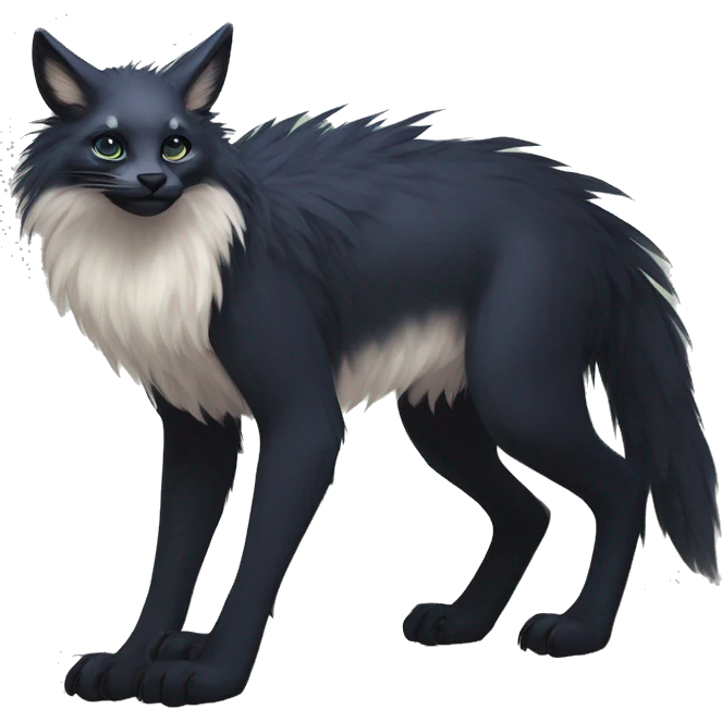  Cute Edgy Realistic Rare Fantasy Fluffy Slim Vernid-Trico-Melprin-species by LiLaiRa, by Falvie, full body emoji