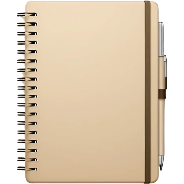 Realistic notebook open with neutral color emoji