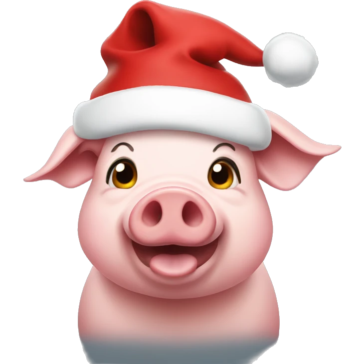 Pig wearing a Santa Claus hat  emoji