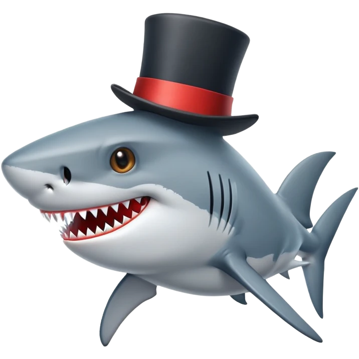 Shark with a top hat emoji
