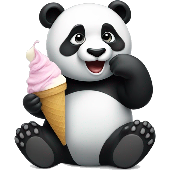 Panda eating ice cream emoji